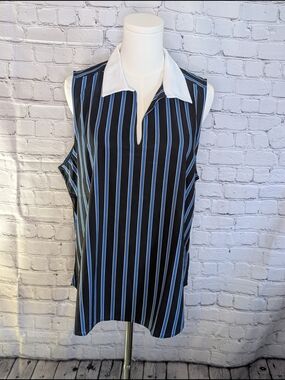 OTG On The Go by Tail women's collared stripe shirt XL